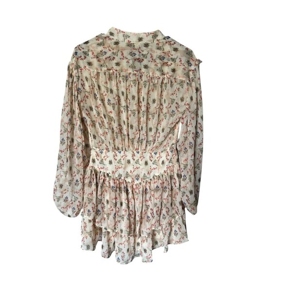 Karlie Women's Shear Floral Cream Short Dress - Picture 3 of 8